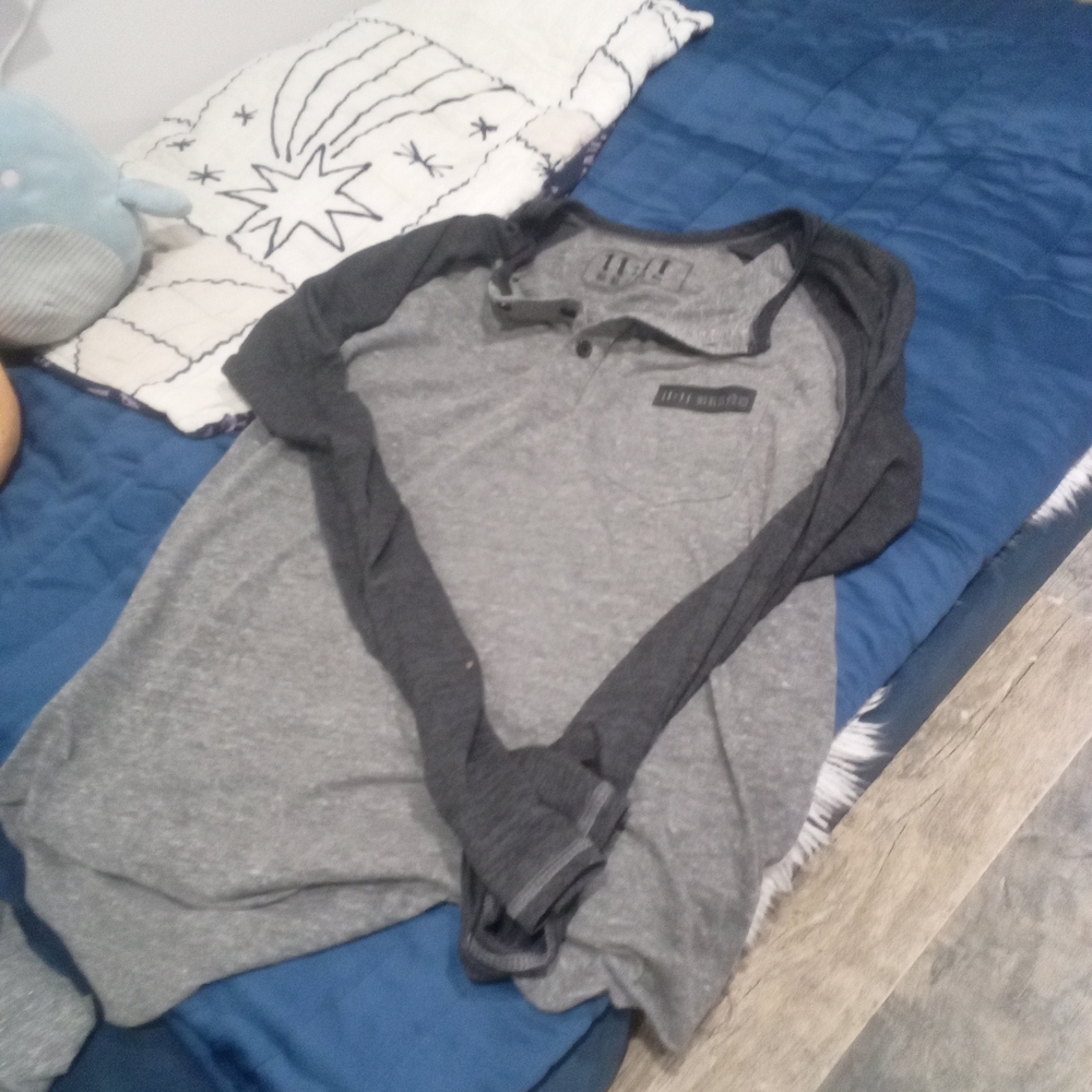 11:11 Brand Gray and Black Long Sleeve Shirt, Look At Pics For Everything Else!!